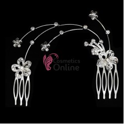 Accesoriu modern pentru decor par CA040DD Argintiu cu cristale Argintii